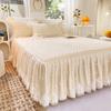 Lace Bed Skirt Thickened Quilted Coral Fleece Bedspread Mattress Protective Cover Autumn and Winter Bedding