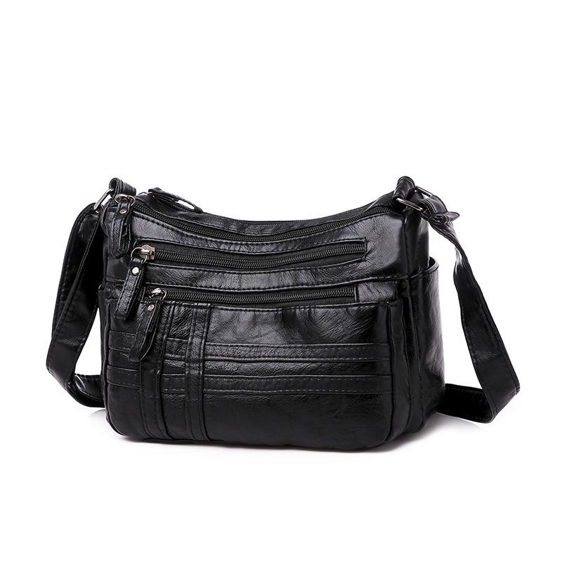 2023 Korean Style Soft PU Leather Multi-Layer Shoulder Bag - Large Capacity, Fashionable, Versatile Women's Messenger Bag