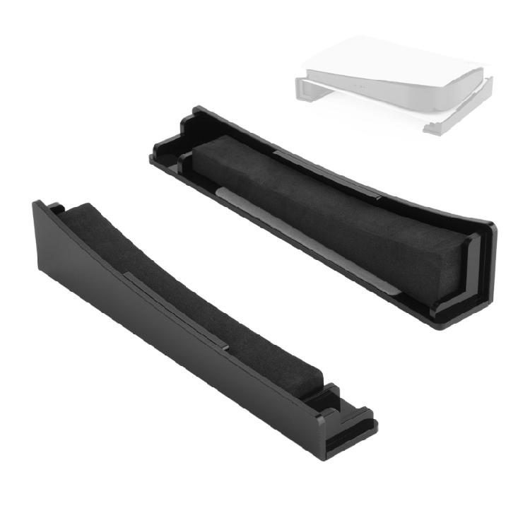 Entertainment Furniture Stand for Horizontal Game Console Positioning, Black Acrylic Desktop Support Pair for Home Gaming and Media Shelf Use