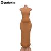 Neues gehäkeltes Fransen-Set Damen Ärmelloses High-Neck-Top + Bodycon-Langrock Zweiteiliges Outfit