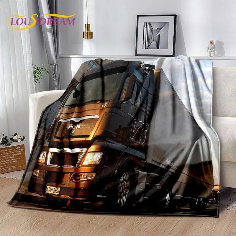 MAN Truck Lorry 3D Printing Soft Flannel Blankets,Throw Blanket Comfortable Blanket for Picnic Beds Sofa Home Bedroom Gifts Kids