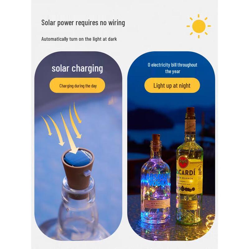 Solar Bottle Stopper String Lights