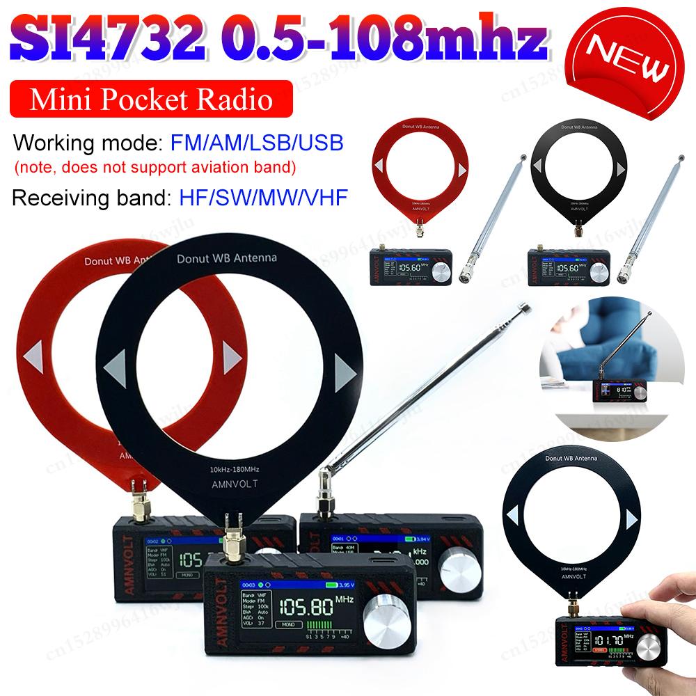 Upgraded Version AMNVOLT ATS MINI V3 SI4732 Full Band DSP Radio, Pocket Receiver FM AM MW SW SSB, with Headphone Amplifier