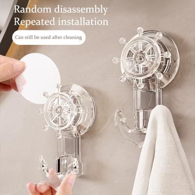 Durable Strong Suction Cup Wall Adhesive Reliable Suction Cup Hook Reusable Bathroom Wall Strong Hangings Hook Towel Hanger