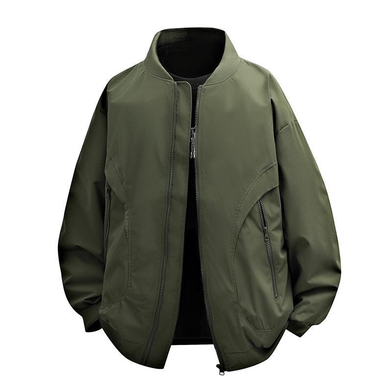 2025 Spring Three-Color Baseball Collar Windbreaker - Trendy Casual American Style