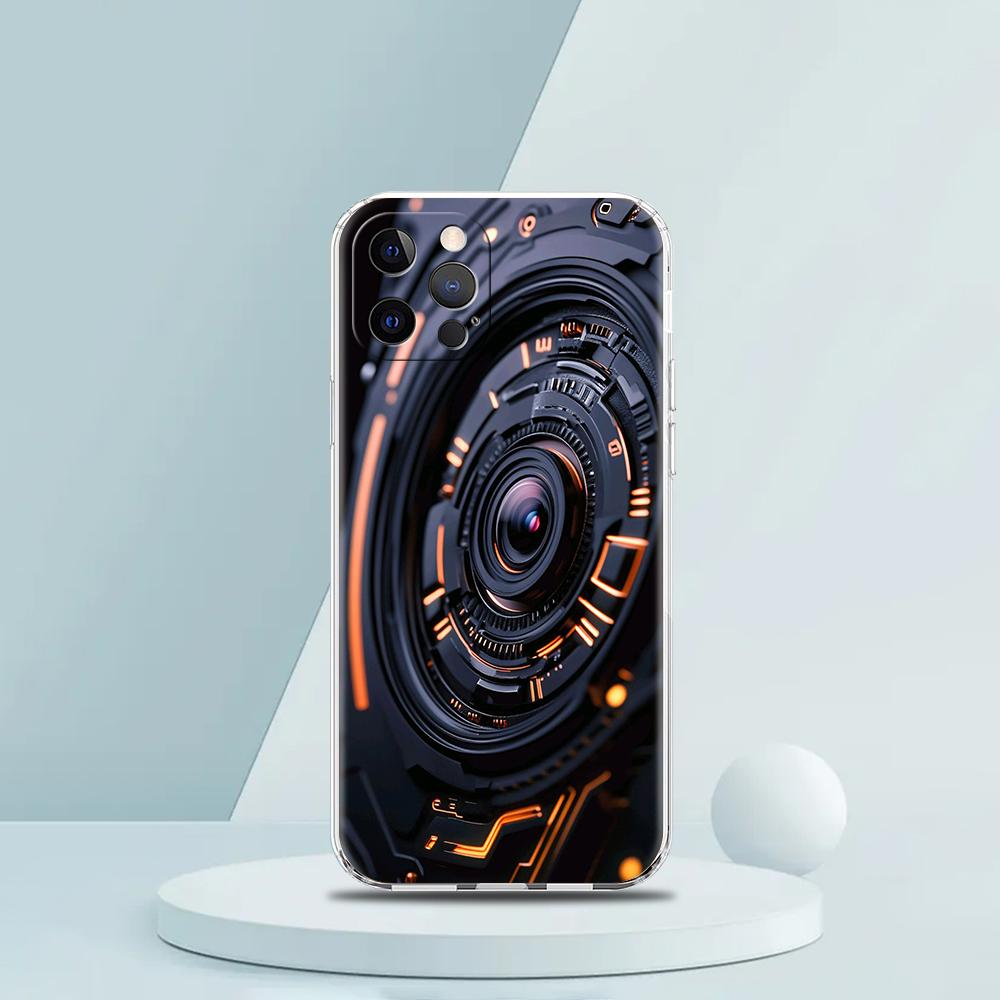 Soft TPU Transparent Phone Case Cover for iPhone 16 15 14 13 12 11 Pro Max XR 8 7 Plus XR Shockproof Shell Retro Camera Pattern