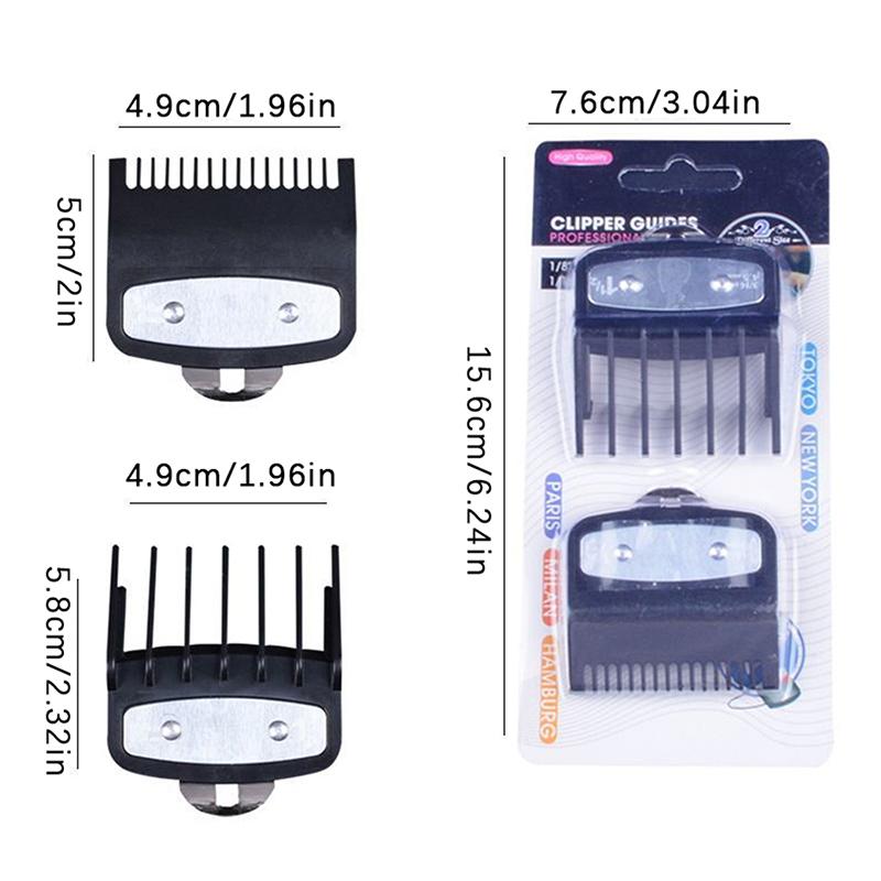 2 Pièces Sabots de Tondeuse à Cheveux Peignes Guides Tondeuse Guides de Coupe Accessoire Outils de Coiffure Compatibles 1,5 mm 4,5 mm