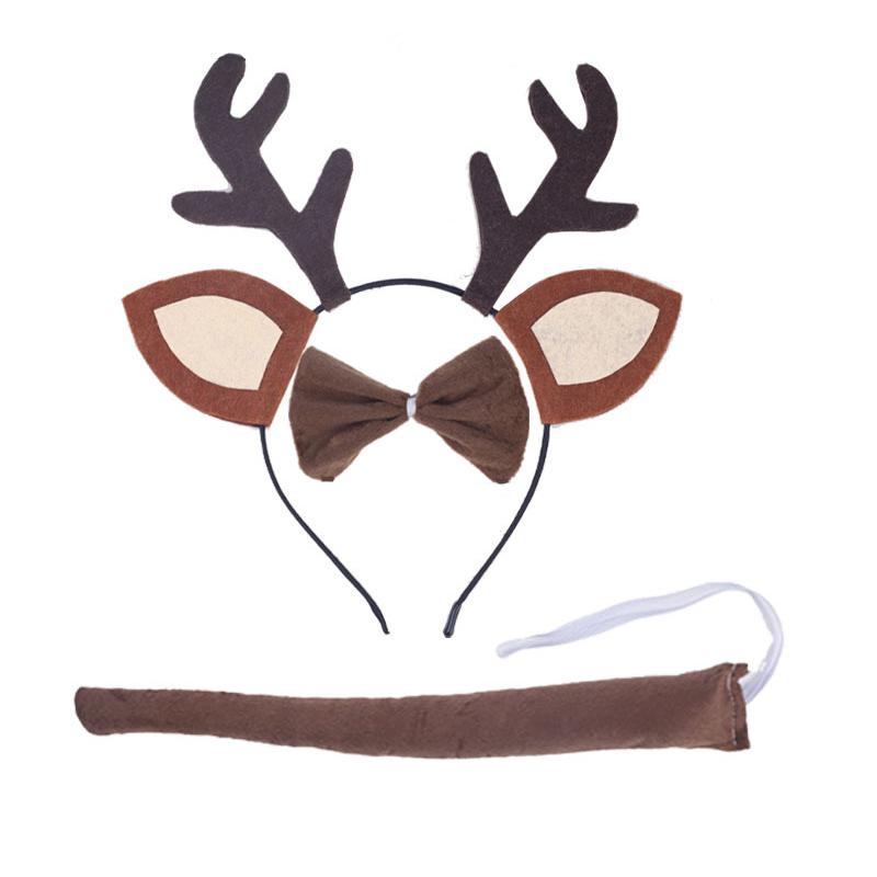 PESENAR Rentierkostüm für Erwachsene Tüllrock mit Rentier-Stirnband Temporäre Tattoos Socken Hirsch Cosplay Kostüm Weihnachten Kostüm