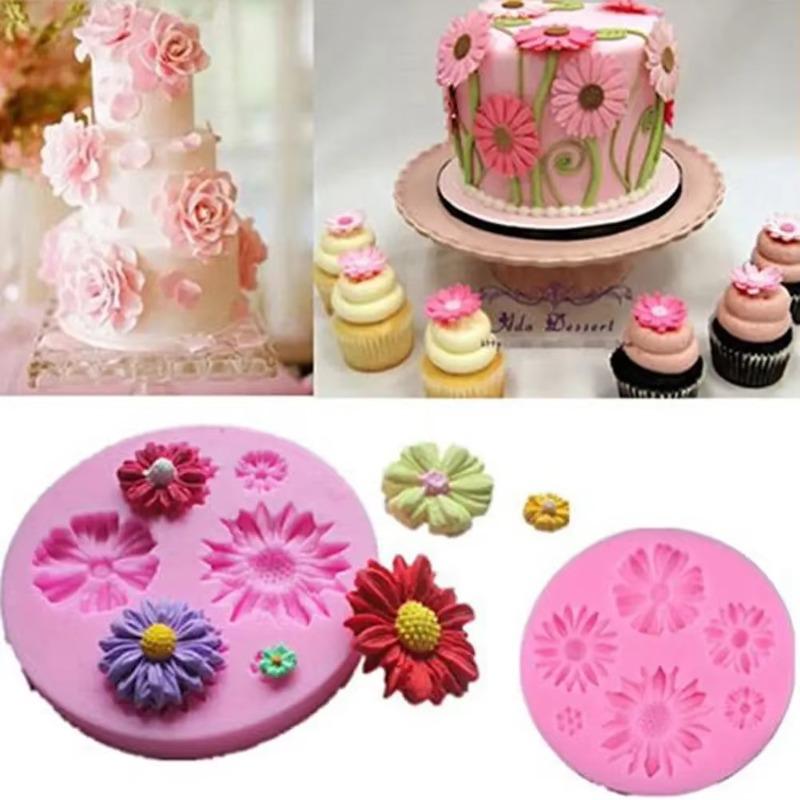 3D Daisy Flower Silicone Molds Fondant Craft Cake Chocolate Ice Pastry Baking Mould Fondant Tools Creative Handmade Molds