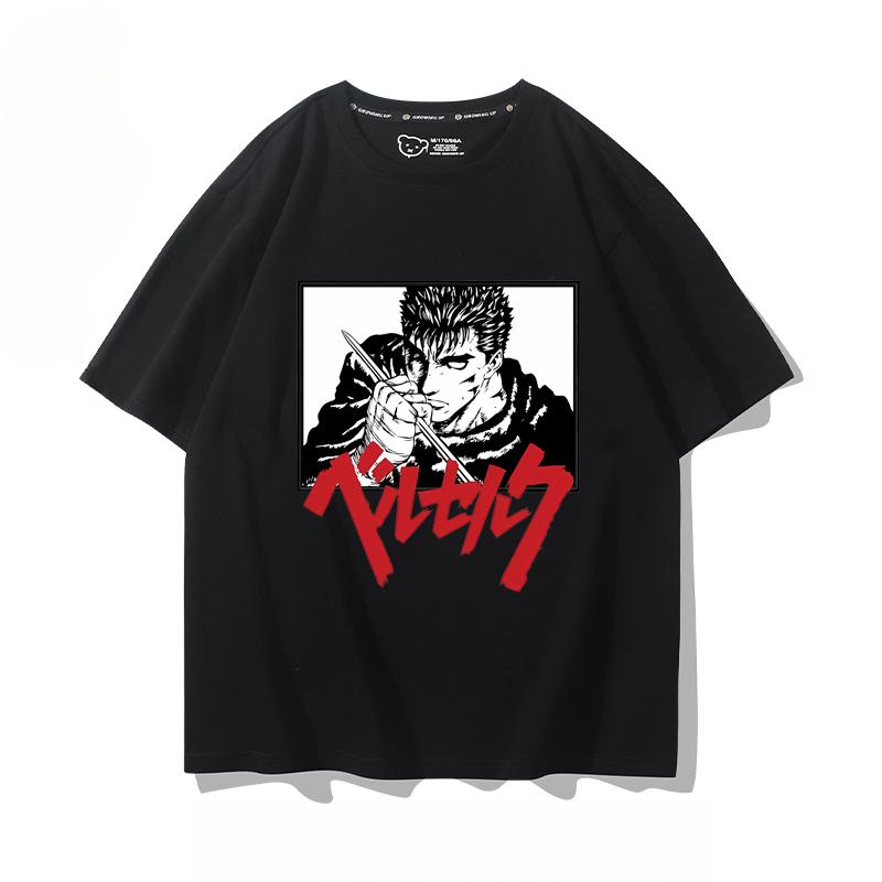 Berserk anime potisk osobnosti letní pánské 100% bavlna krátký rukáv venkovní ležérní pohodlné streetwear
