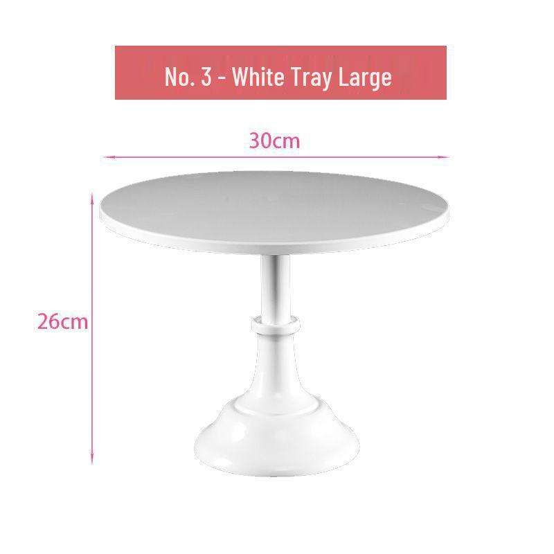 Wrought Iron Cake Stand: White Dessert Table Centerpiece for Weddings and Buffets