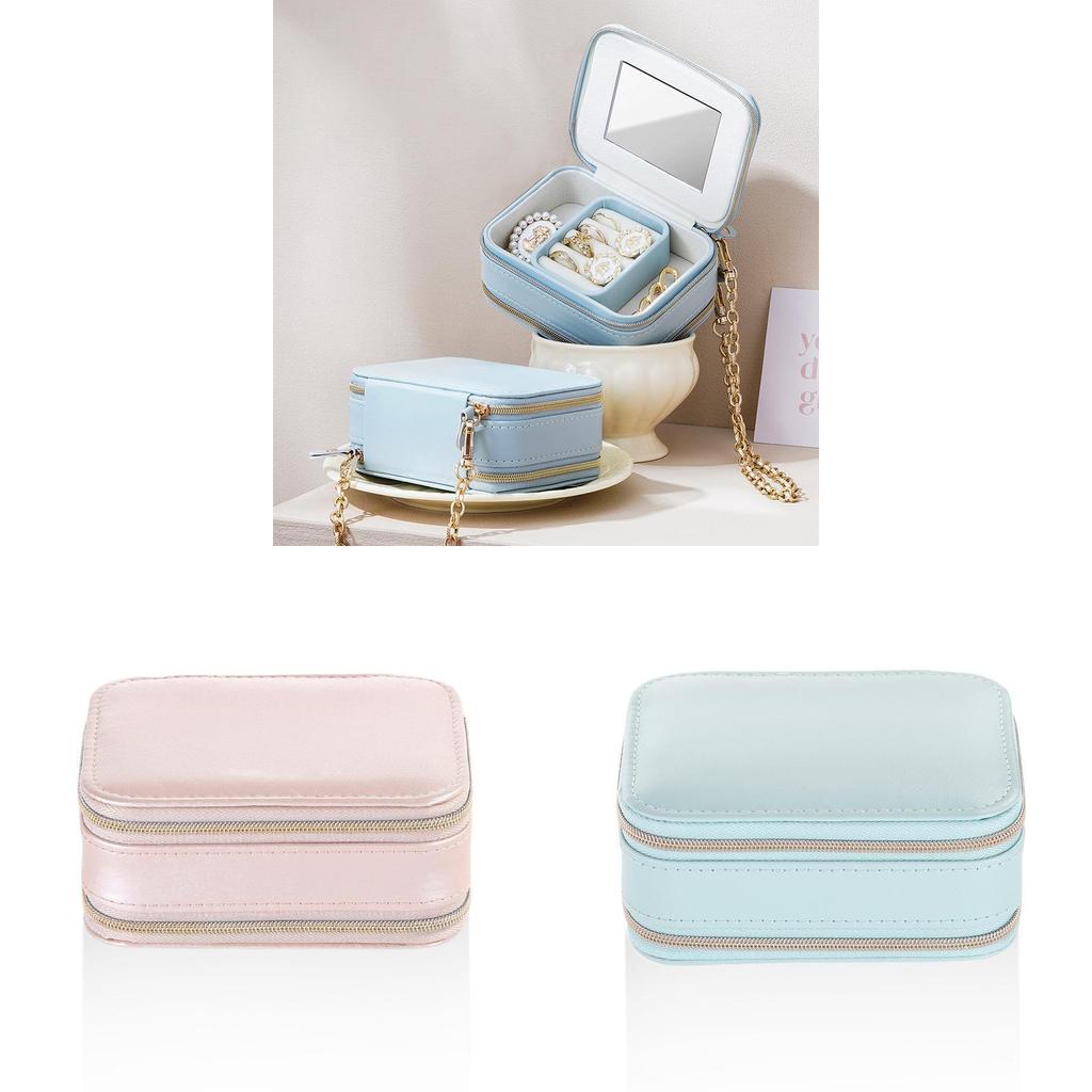 Style Leather Jewelry Box With Divider And Portable Design For Travel