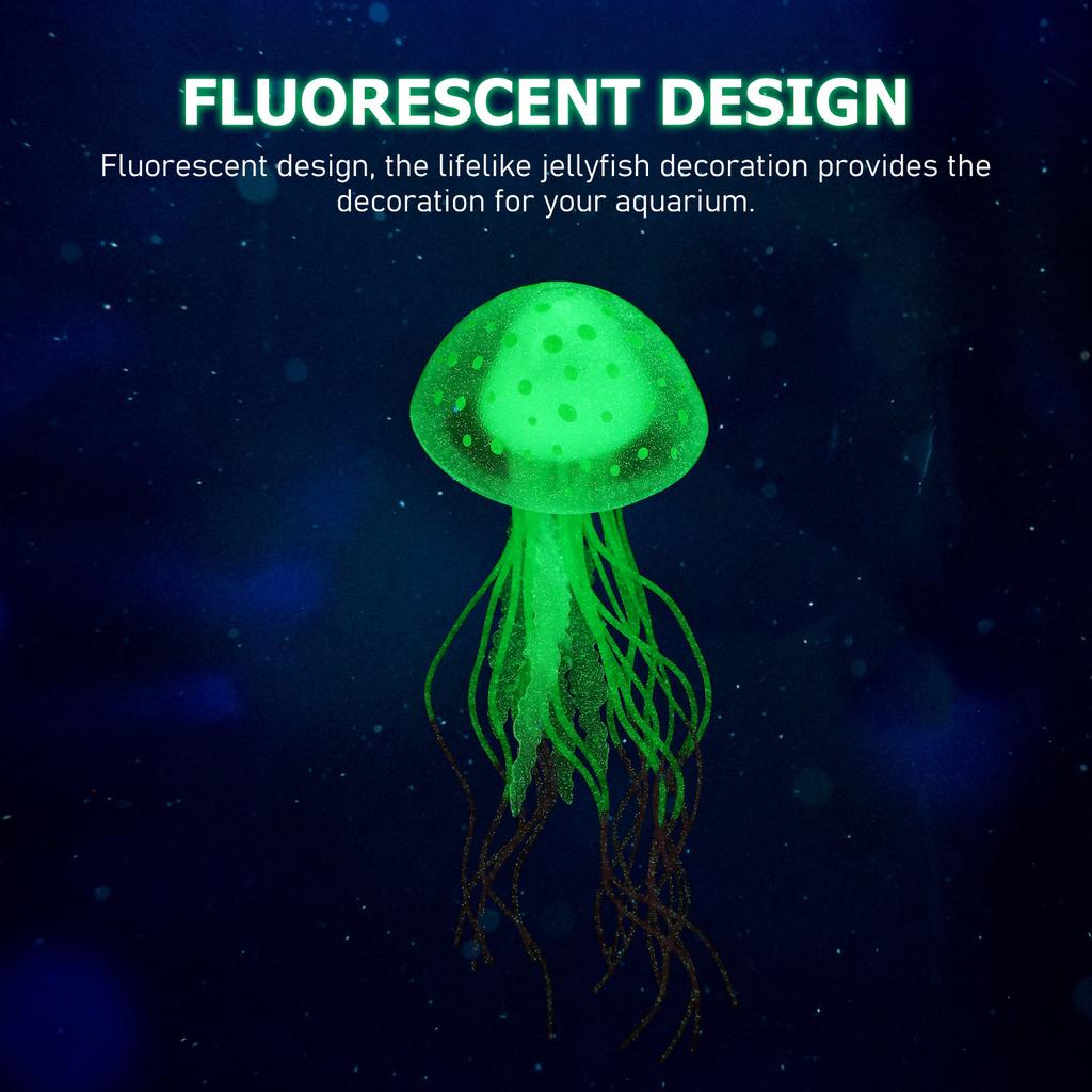 Silicone Artificial Jellyfish Aquarium Decoration Decorative Fake Jellyfish Glow Vivid Aquarium Ornament Wear-Resistant Fish