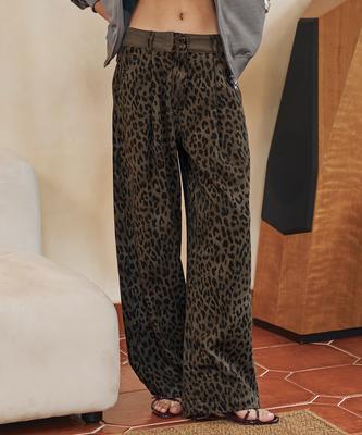 Biteoseljeu Demi Pintuck Wide Pants - Leopard