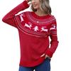European, American Autumn And Winter Christmas Sweater Women'S Loose Knitted Jacquard Crew Neck Versatile Casual Pullover