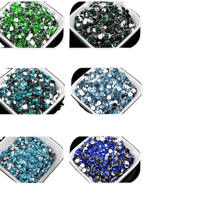 2-6mm Round Flatback Resin Rhinestones for DIY Phone Cases & Nail Art - Imitation Austrian Design