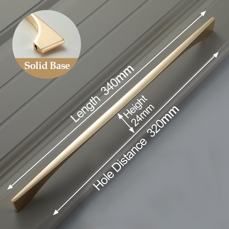 KAK Zinc Alloy Bright Gold Cabinet Pulls Light Luxury Stylish Kitchen Handles for Furniture Drawer Knobs Cabinet Hardware