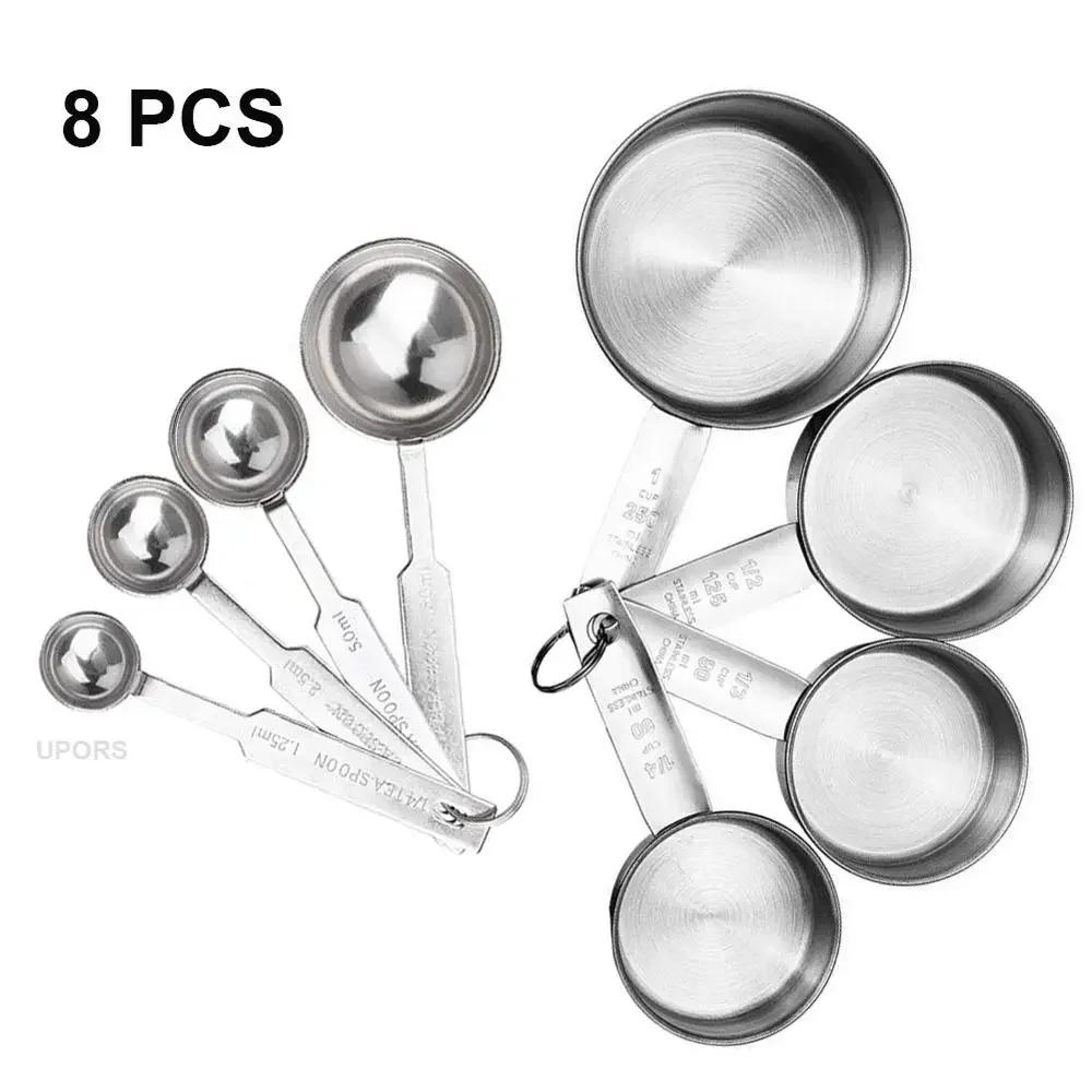 UPORS Measuring Cups Premium Stackable Kitchen Measuring Spoon Set Набор из нержавеющей стали Measuring Cups and Spoons