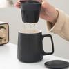 Geometric Ceramic Tea Brewing Cup with Lid and Filter