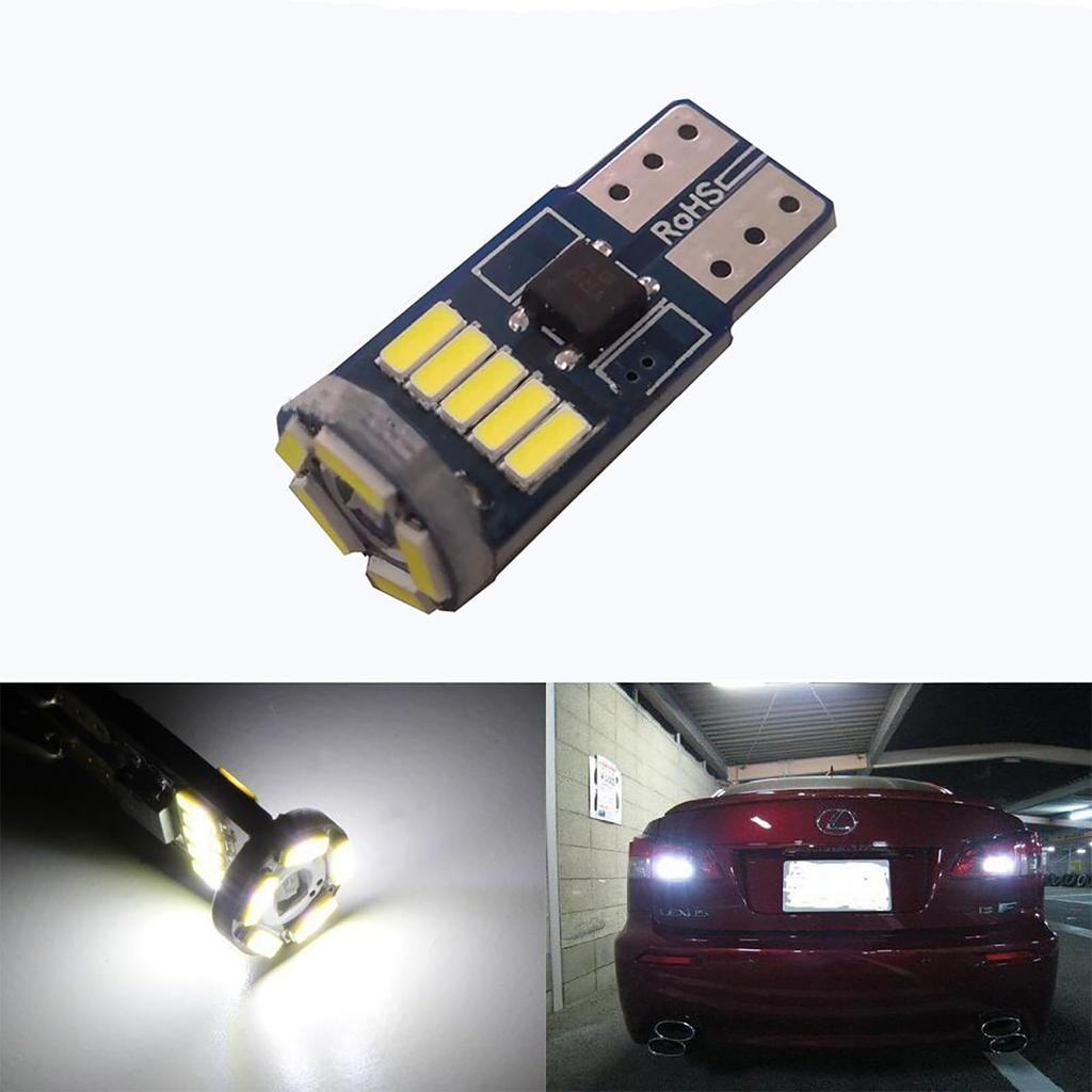 ALLVD T10 LED White Burst Lamp (10 Pcs) Position Lamp Built-in Canceller 5W 4014