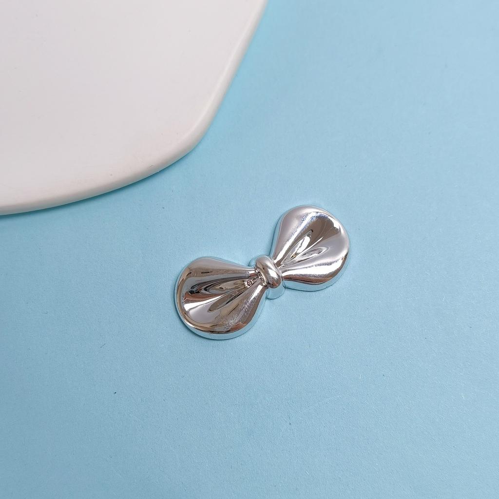 100Pcs Silver Color Heart Bowknot Star Flatback Cabochons for Hairpin Scrapbooking DIY Jewelry Craft Decoration Accessories