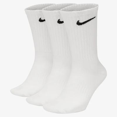 Everyday Lightweight Training Crew Socks (3 Pairs) - White:Black / SX7676-100