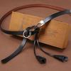 Knotting Thin Up Genuine Leather Belt Women  Alloy Clasp Suitable Work Leisure