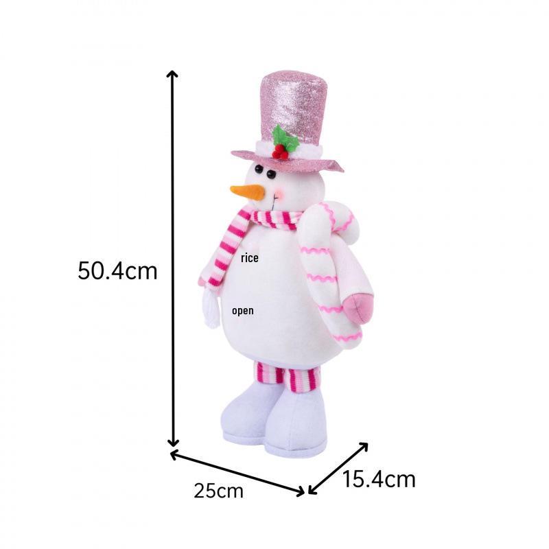 Standing Santa Claus & Snowman Figurines - Cartoon Christmas Decorations & Gifts 50.4cm x 25cm x 15.4cm