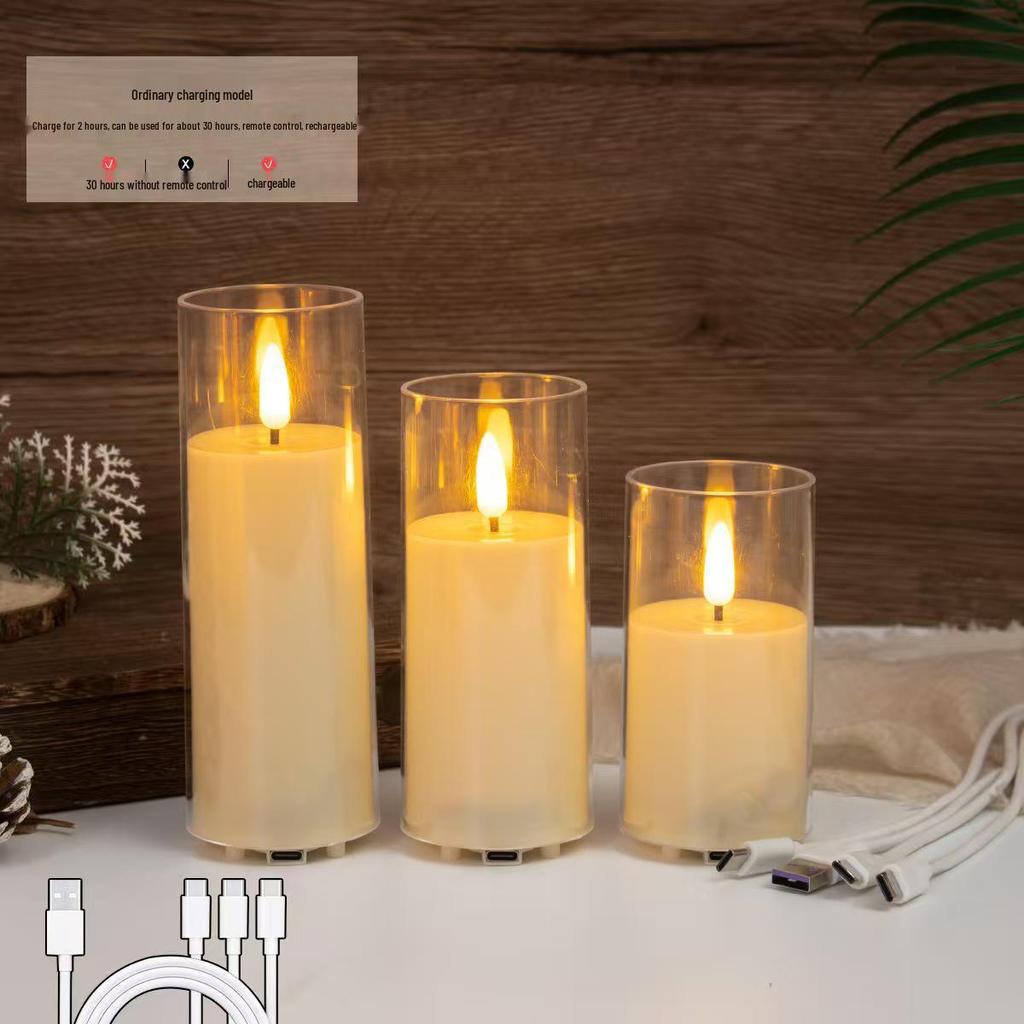 Acrylic LED Candle Light with Swaying Flame and Cup
