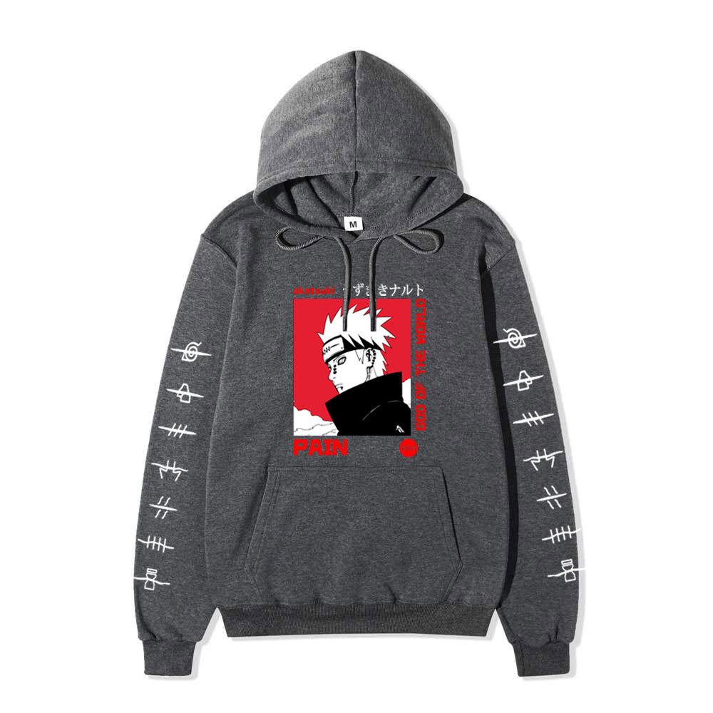 Harajuku Style GOD OF THE WORLD Akatsuki Anime Print Hoodie Men Women Loose Long Sleeve Hooded Pullover Casual Street Fashion Sweatshirt