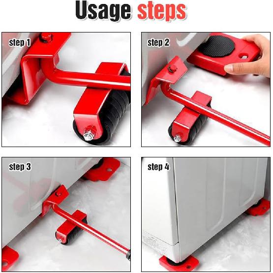 Furniture Lifter Tool, 2024 New Furniture Lift Mover Tool Set, Furniture Lifter Tool Transport Shifter, Heavy Duty Appliance Rollers Moving Men