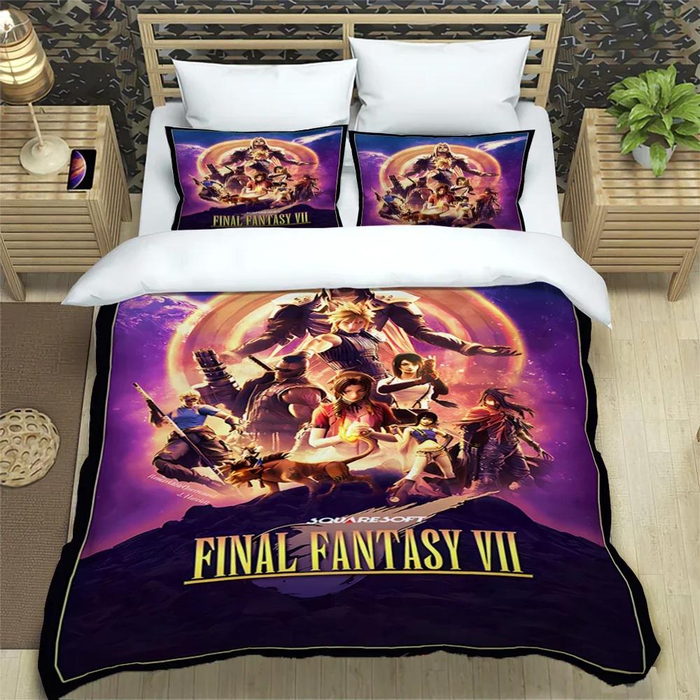 Final Fantasy Print Three Piece Bedding Set Fashion Article Children or Adults for Beds Quilt Cover Pillowcases Bedding Set Gift