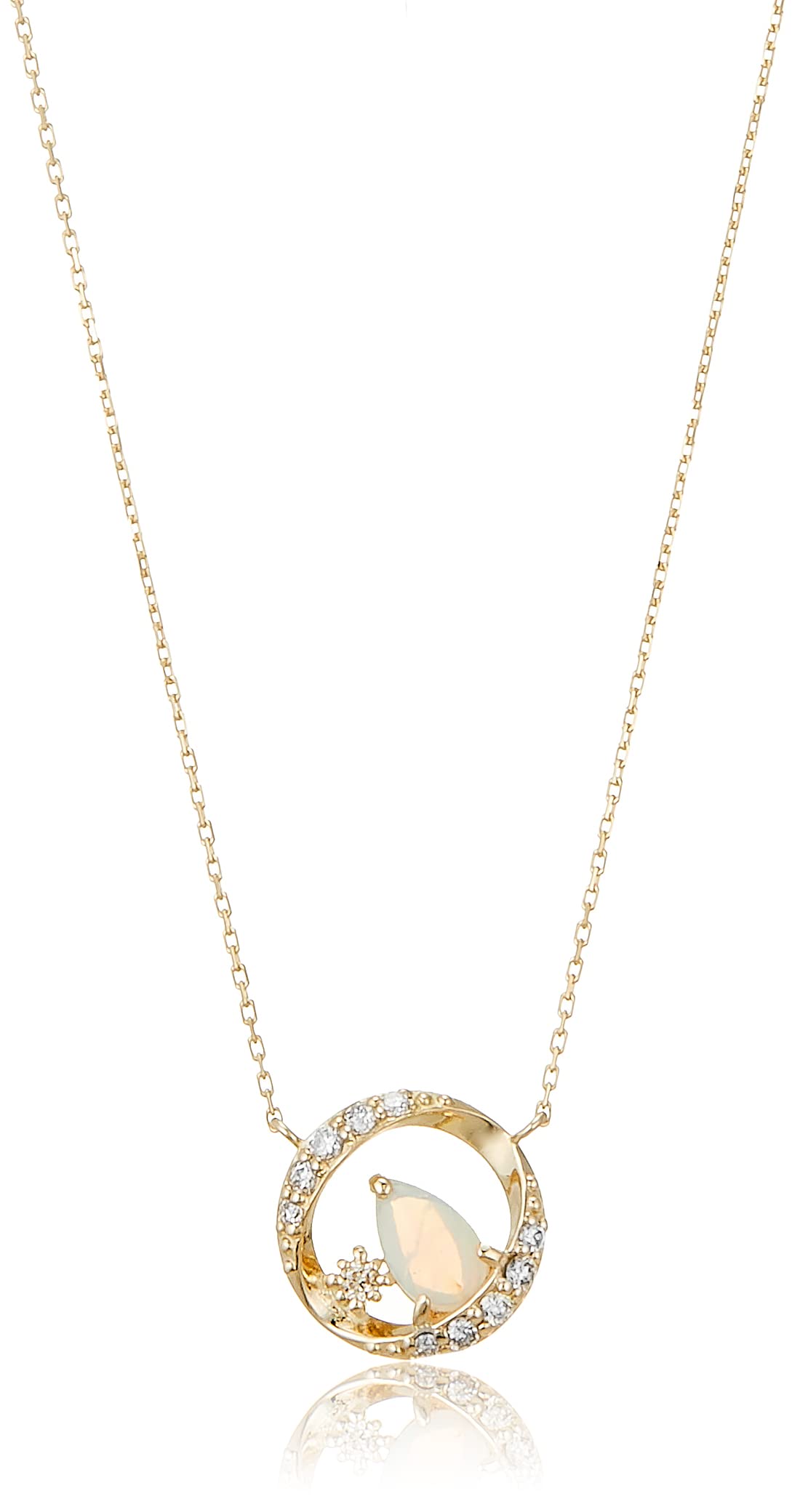 

Christmas Limited October Birthstone Opal K10 Yellow Gold Necklace with Pouch [Bloom] 0351-1255-0041-0000