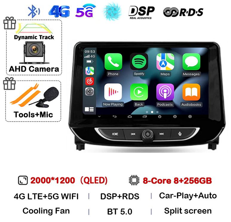Android 14 Carplay Auto 4G+WIFI Car Radio For Chevrolet Tracker 4 2019 2020 2021 2022 Multimedia Stereo Video Player GPS Audio
