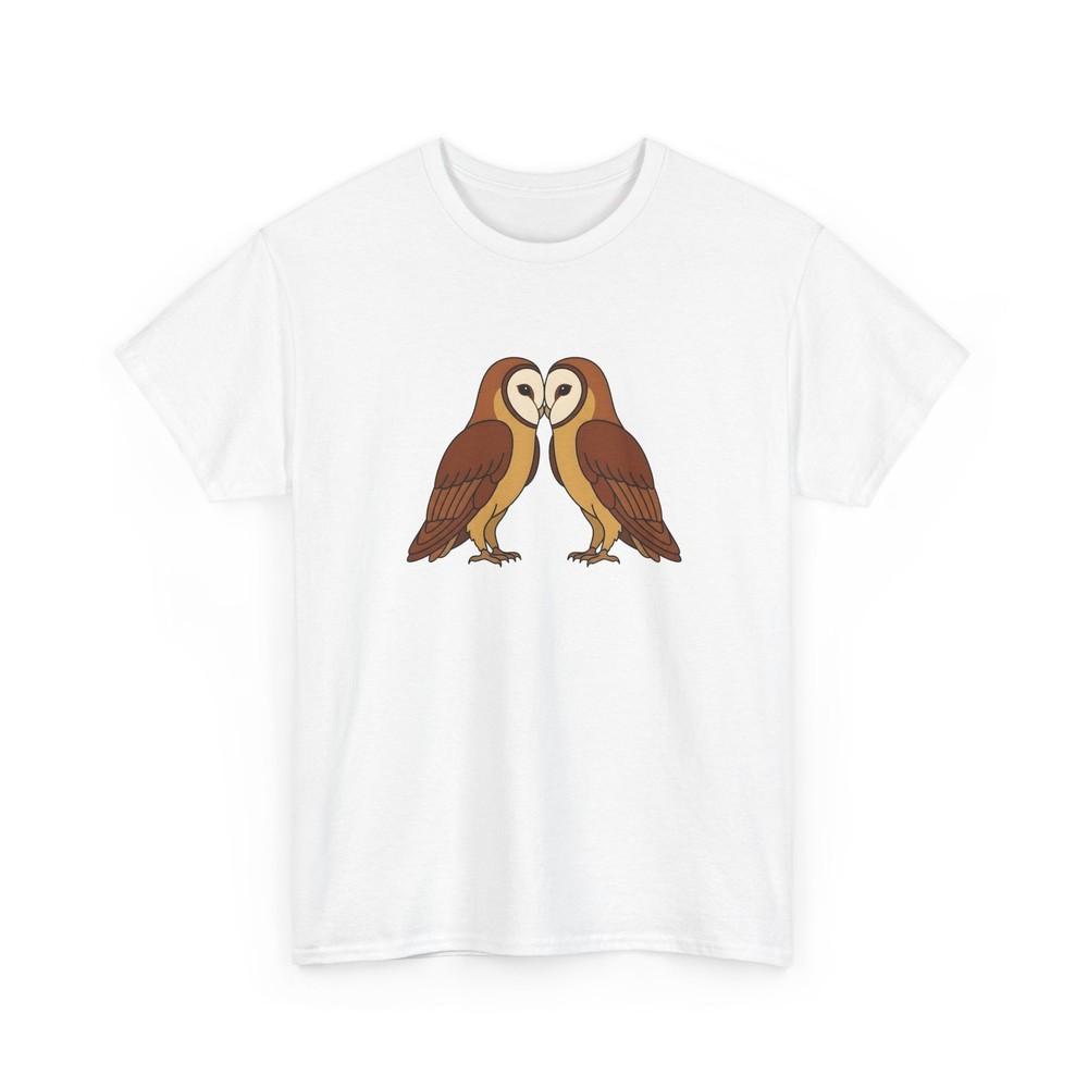 Barn Owl Pair Shirt Valentines Day Animal Gift Women Cartoon Tee Owl T-Shirt