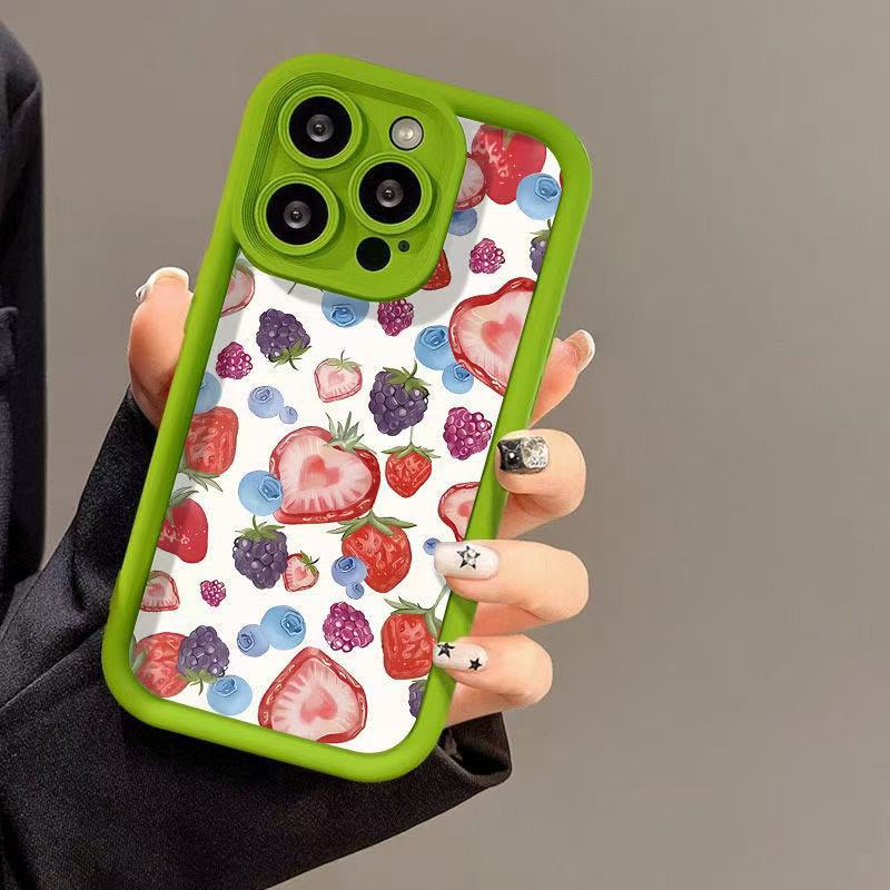 Couple cute for iphone17pro mobile phone case Apple 16E anti-drop 14 strawberry 13promax new 12