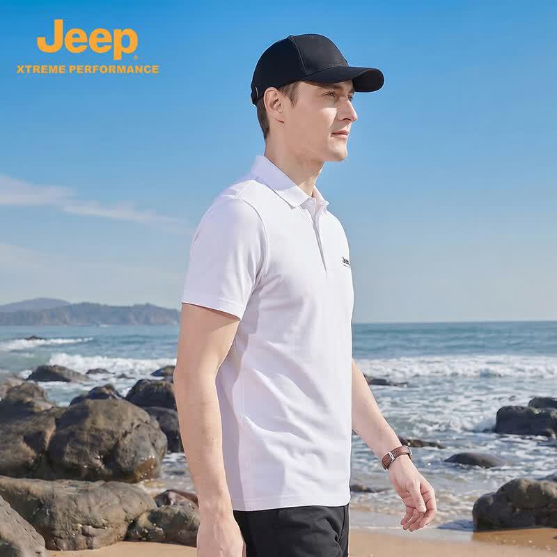 Jeep Men's Outdoor Quick-Dry Short Sleeve Polo Shirt