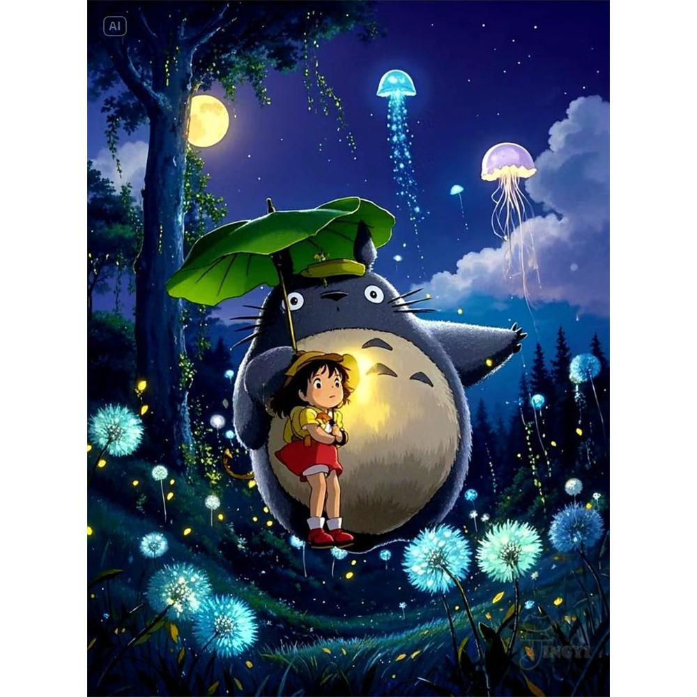 The Cartoon Animal Totoro Diamond Painting Japanese Anime 5D Diamond Embroidery Cross Stitch Handmade Art Gift Home Decor