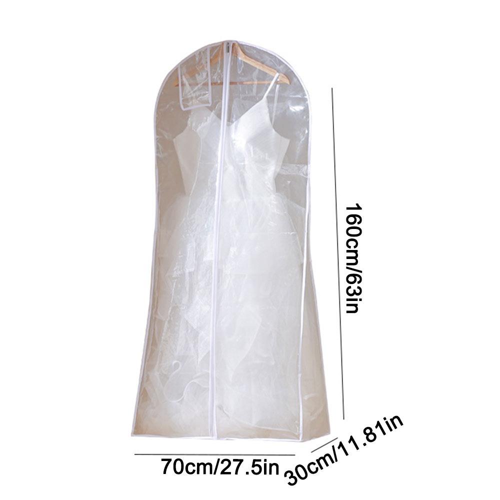 1Pcs Transparent Wedding Dress Dust Cover Double-sided Long Clothes Protector Case Home Wardrobe