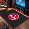 1. FCN Fußballverein Einfaches Logo Teppich, Bodenmatte mit einfarbig schwarzem Hintergrund, Rutschfester Teppich für Wohnzimmer Schlafzimmer, Sport Dekor Teppich