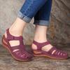 Ladies' Casual Wedge Sandals | Round Toe Hollow Design | Middle Heel, Breathable and Comfortable | All Season | Durable Sole | Shoes, Lace Up Sandals