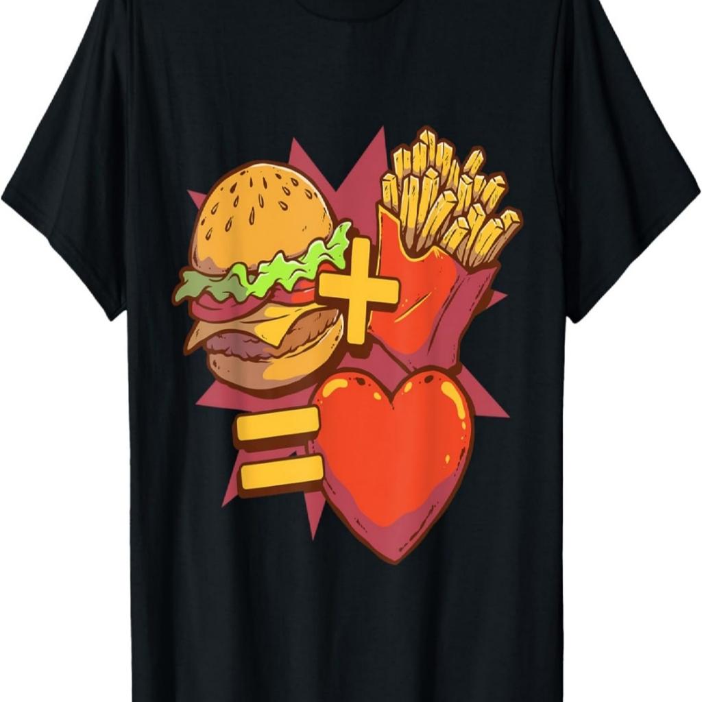 Hamburger and French Fries Combo Burger Fast Food Lover T-Shirt