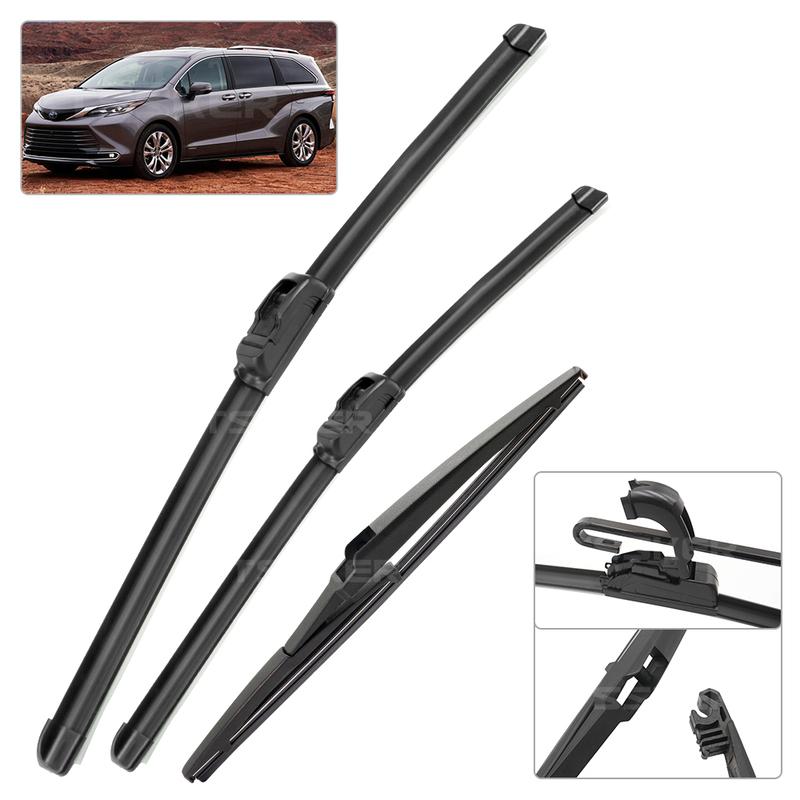 For Toyota Sienna XL30 -2024   Wiper Front & Rear Wiper Blades Windshield Windscreen Window Brushes 26"+20"+12"
