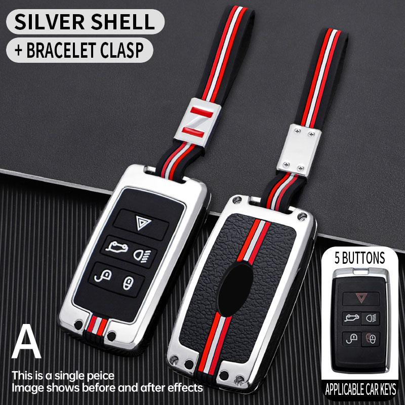 5 Bottons Metal Car Key Cover Case Shell for Land Rover Evoque Discovery 4 Evoque for Jaguar F-Pace F-Type XE XF XJ Freelander