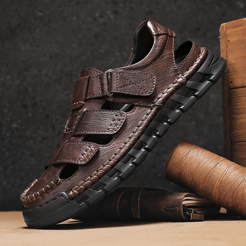 Fashion New Fashion Summer Leisure Men Beach Sandals Shoes Quality Leather Sneakers Sandals Outdoor Soft Comfort Men Sandals Size 38-46