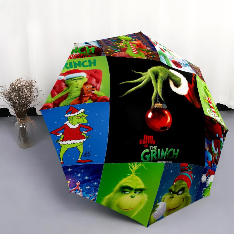 Grinch Christmas Automatic Umbrella - Suitable Travel Outdoor Portable Umbrella Birthday Gift Daily Essentials