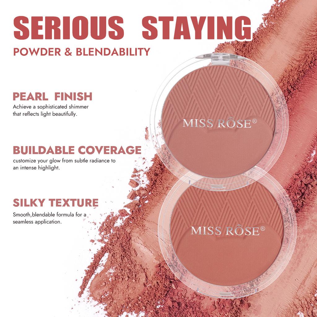 MISS ROSE Round Texture Blush Palette Waterproof Non Smudge Natural