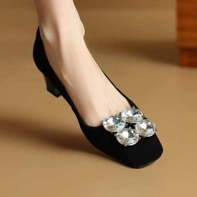 Moda 2025 Scarpe da Donna di Alta Qualità Slip-on Tacchi Alti da Donna Nuovi Cristallo Ufficio e Carriera Moda Più Venduto Tacchi Alti Zapatos