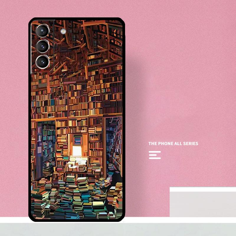 Library  Bookish Case For Samsung Galaxy S23 S22 Ultra Plus S8 S9 S10 Plus Note 10 20 S21 FE S20 FE Cover