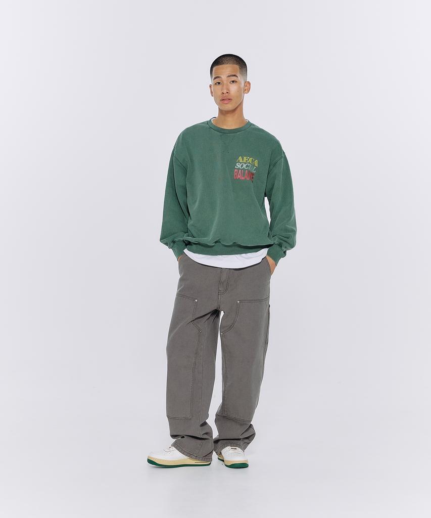 AECA Aeca Social Balance Sweat Shirts-Washed Green